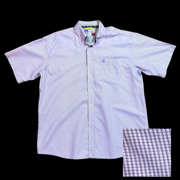 VTG George Strait Shirt Mens Purple Wrangler Cowboy Cut Micro Windowpane ~XXL - Picture 1 of 6